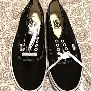 Vans Authentic black and white canvas shoes size 10.5 mens/12 womens
